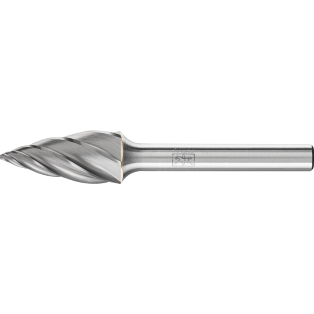Tungsten carbide burrs for high performance, ALU, pointed tree shape SPG