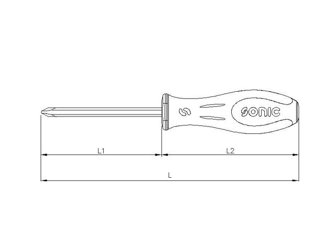 Hammer go-through Screwdriver, PH.1 (S)