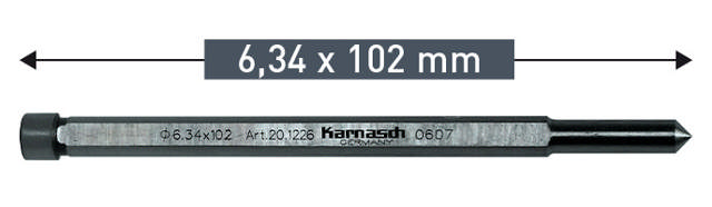 Karnasch centertap Lang 6,34x102mm For Silver+Goldline Ø12-60mm (pakke Med 2 stk.)