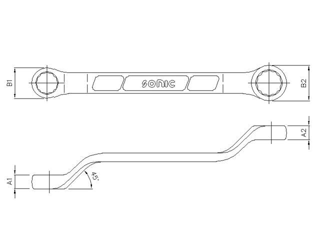 45° Offset ring wrench 13/16''x7/8'' (SAE)