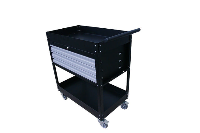 Service cart 3 drawers black
