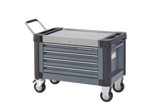 Empty topbox trolley S9 4 drawers, dark grey (RAL7011)