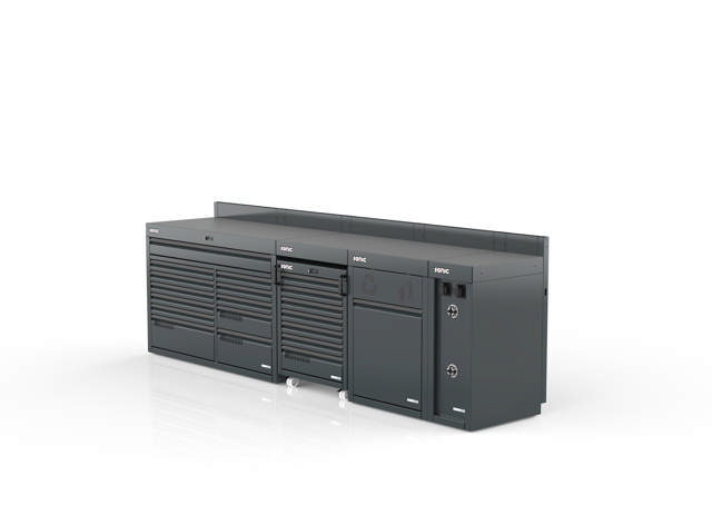 MSS+ composite worktop half height setup