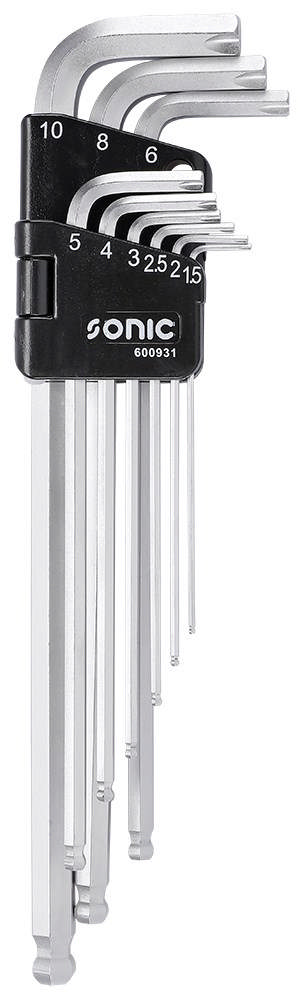 9pcs extra long ball key wrench set, magnetic