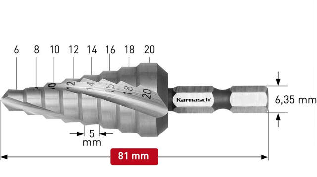 Karnasch Bits Trinbor 6,0-20,0 mm HSS-XE 1/4