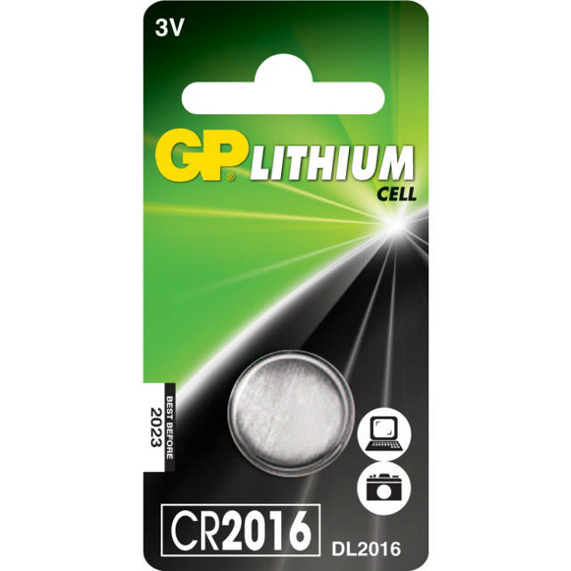 GP lithium knapcelle CR2016 3V 2182 Restsalg