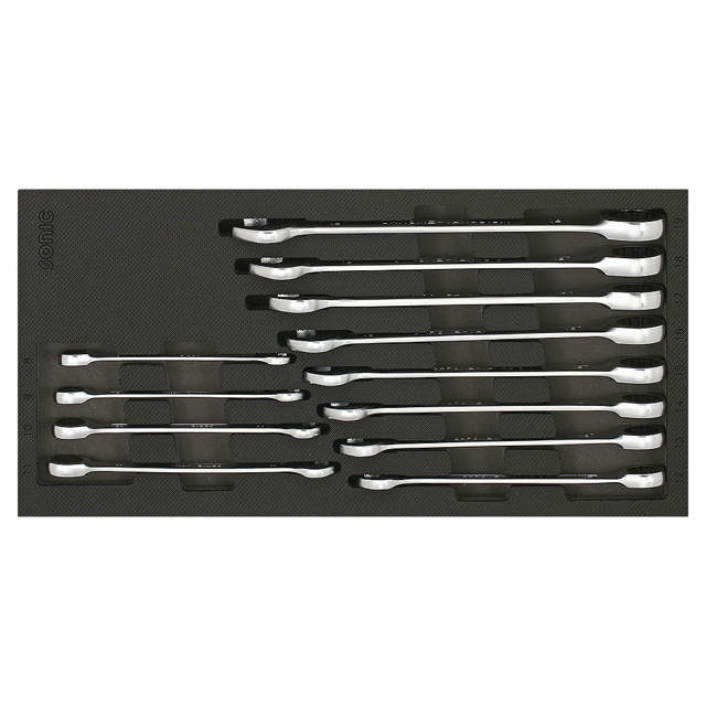12pt. Flat ring ratchet set SFS 1/3, 12pcs