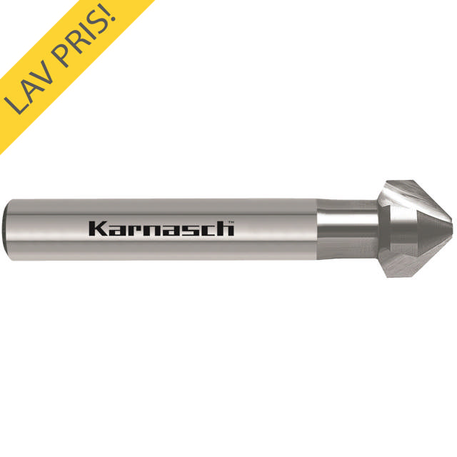 Karnasch Sænker 40,0 mm 90gr. 3 Skærs. HSSXE Med Skaftflader Ø15mm Skaft