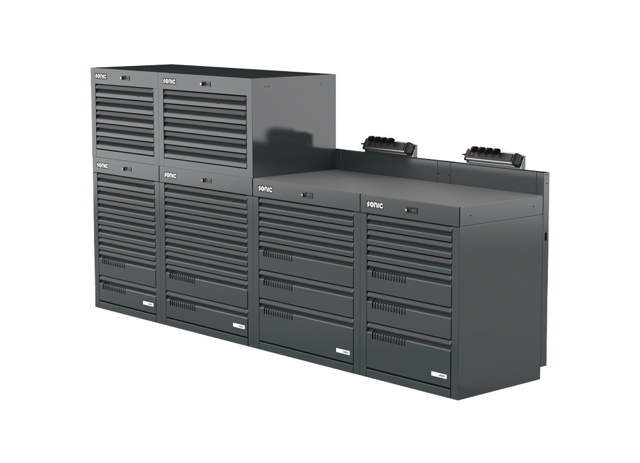 MSS+ composite worktop half height setup