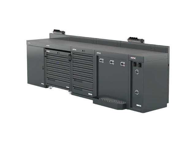 MSS+ composite worktop half height setup