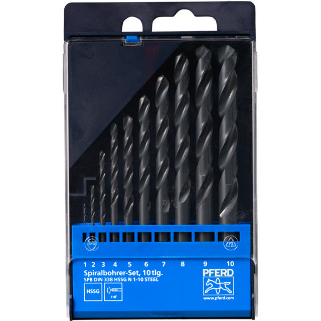 SET DIN 338 HSSG N 1-10 STEEL 10TLG