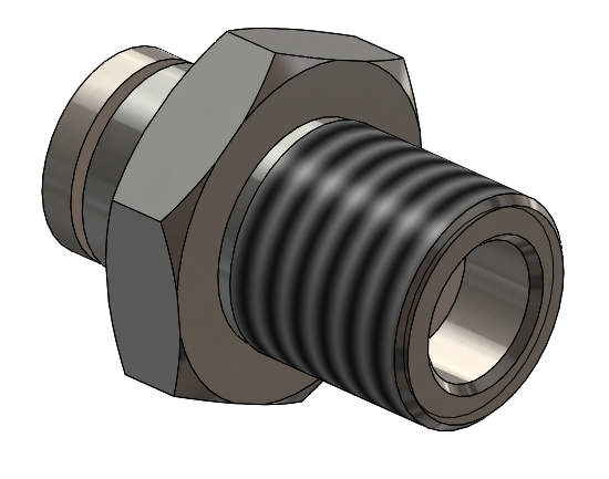 Lynfitting/lige Ø6mmx1/4udv./høj-/lavtryk