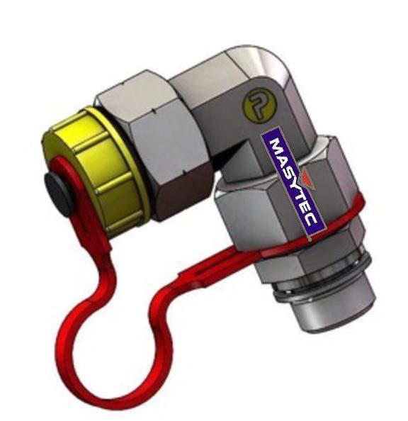 Forskruning/90° m. M22x1,5/M26x1,5 f. fyldepumpe