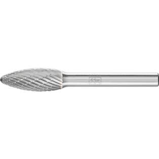 Tungsten carbide burrs for general use, cut 3, flame-shaped B