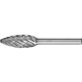 Tungsten carbide burrs for high performance, CAST, flame-shaped B