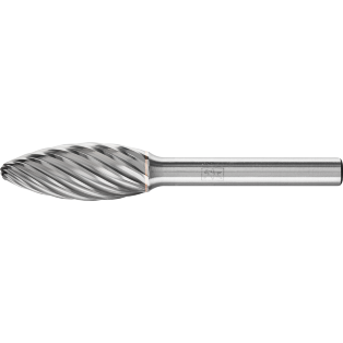Tungsten carbide burrs for high performance, INOX, flame-shaped B