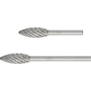Tungsten carbide burrs for high performance, STEEL, flame-shaped B