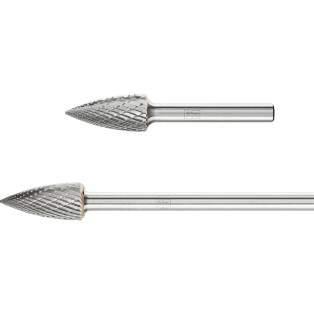 Tungsten carbide burrs for general use, cut 3 PLUS, pointed tree shape SPG