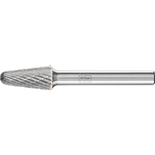 Tungsten carbide burrs for general use, cut 3 PLUS, conical shape with radius end KEL