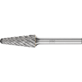 Tungsten carbide burrs for high performance, CAST, conical shape with radius end KEL