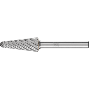 Tungsten carbide burrs for high performance, INOX HC-FEP, conical shape with radius end KEL