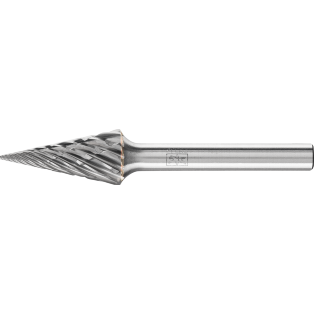 Tungsten carbide burrs for high performance, CAST, conical pointed shape SKM