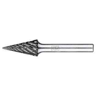 Tungsten carbide burrs for high performance, STEEL HC-FEP, conical pointed shape SKM