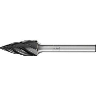 Tungsten carbide burrs for high performance, ALU HC-NFE, pointed tree shape SPG