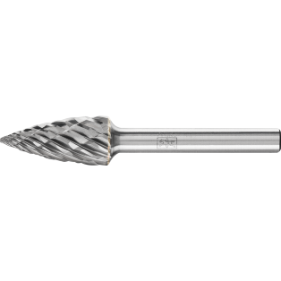 Tungsten carbide burrs for high performance, CAST, pointed tree shape SPG