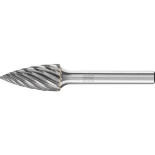 Tungsten carbide burrs for high performance, INOX HC-FEP, pointed tree shape SPG