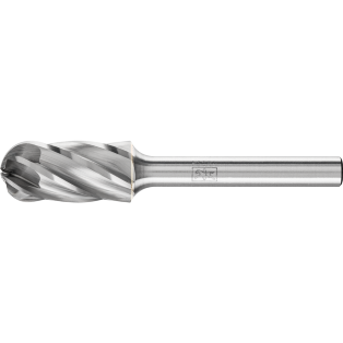 Tungsten carbide burrs for high performance, ALU, cylindrical shape with radius end WRC