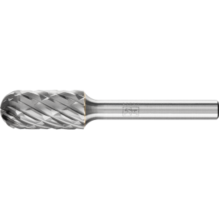 Tungsten carbide burrs for high performance, CAST, cylindrical shape with radius end WRC