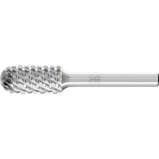 Tungsten carbide burrs for high performance, TITANIUM, cylindrical shape with radius end WRC
