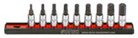 Bit socket set 1/4'', Hex on rail 9-pcs