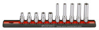 TX-E socket set 1/4'', TX on rail 10-pcs