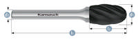 Karnasch HM Rotorfræser Blacktec Form E Ø12x22 HP7 ALU 6mm Skaft
