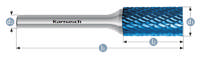 Karnasch HM Rotorfræser Bluetec Form A Ø16x25 HP3 6mm Skaft