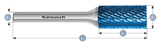 Karnasch HM Rotorfræser BlueTec Form A Ø6x18 HP3 6mm Skaft