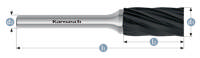 Karnasch HM Rotorfræser Blacktec Form A Ø10x20 HP7 ALU 6mm Skaft Restsalg