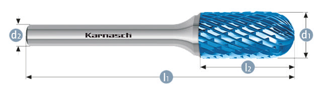 Karnasch HM Rotorfræser Bluetec Form C Ø16x25 HP3 6mm Skaft