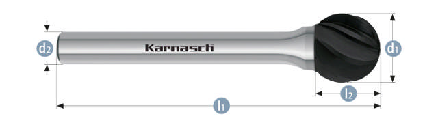 Karnasch HM Rotorfræser Blacktec Form D Ø16x11 HP7 ALU 6mm Skaft