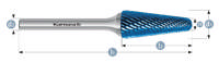 Karnasch HM Rotorfræser Bluetec Form L Ø10x30 HP3 6mm Skaft