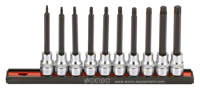 Bit socket set 3/8'', TX long on rail 10-pcs