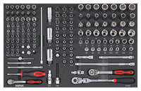 Socket combinaton set 1/4'' & 3/8'', SFS 142-pcs
