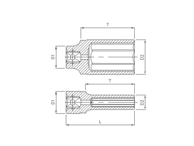 Socket 1/4'', 12 pt. deep 7/32'' (SAE)