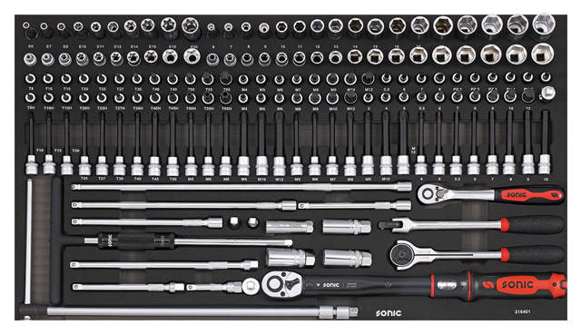Socket set 3/8'', SFS 164-pcs
