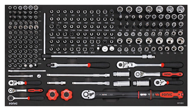 Socket set  1/4'' and 3/8'', SFS 212-pcs