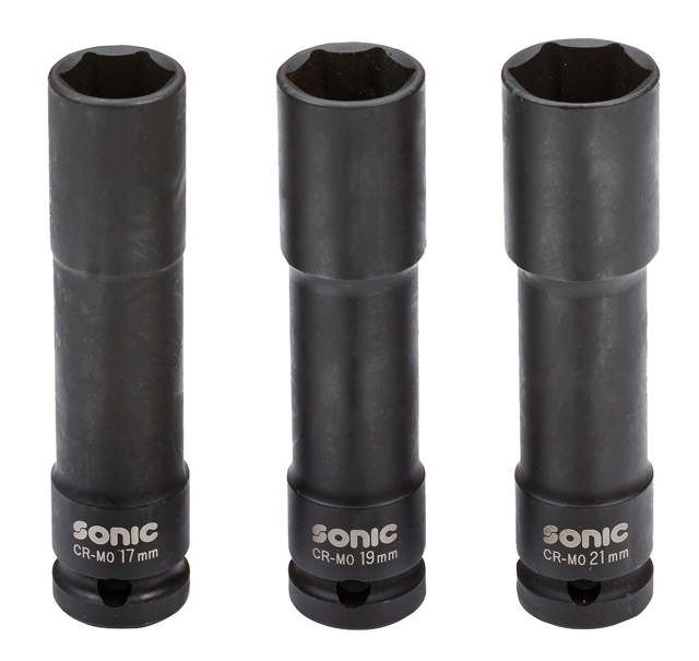 Impact socket set 1/2'', 3-pcs