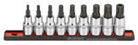 Bit socket spline set on rail 1/2'', 9-pcs