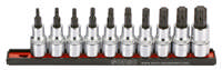Bit socket TX 1/2'', set on rail 10-pcs